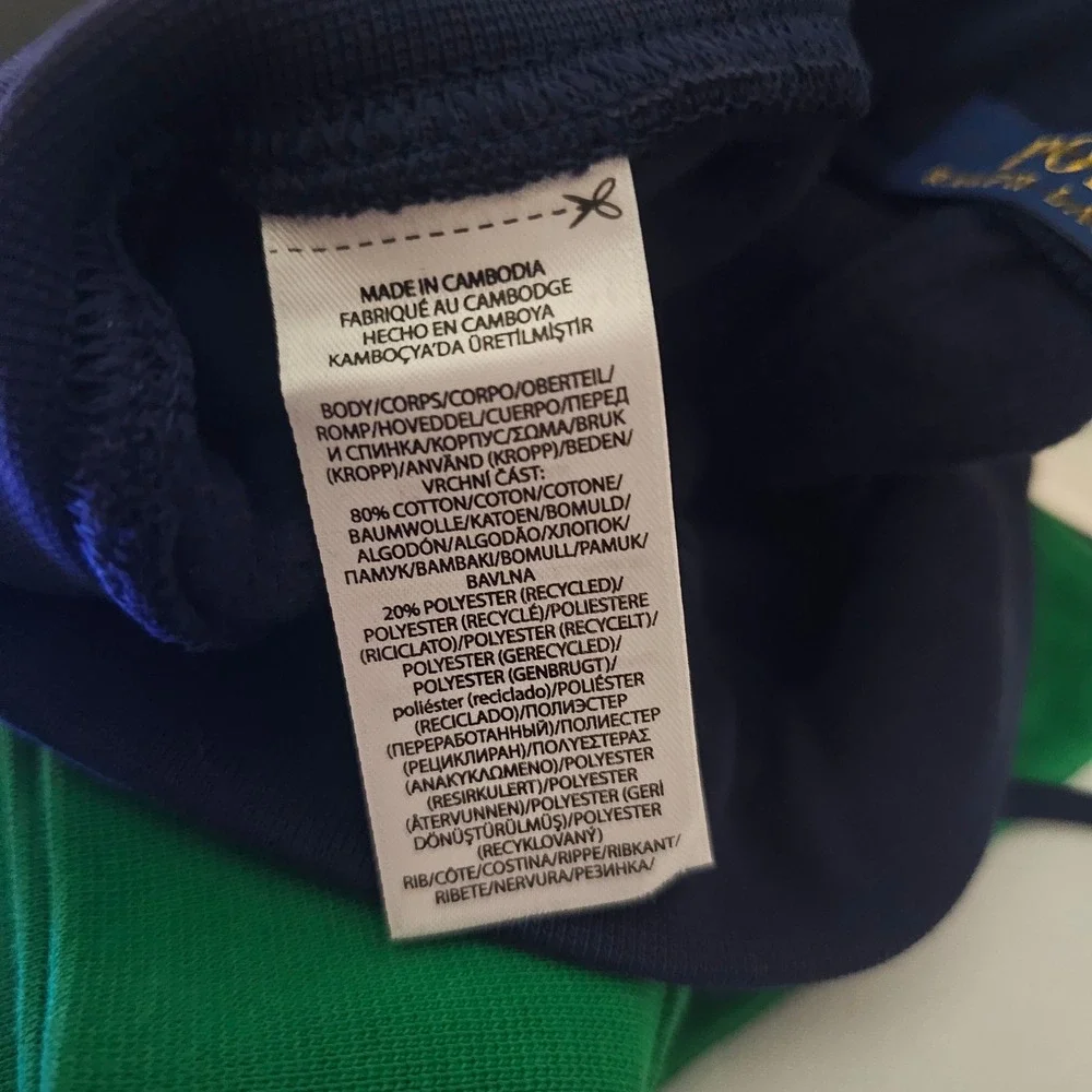 Ralph Lauren Color Block Jogger Sweatpants Navy White‎ Green Size S $175 New